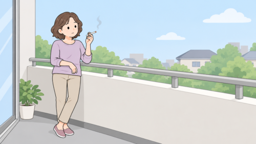 喫煙をする女性